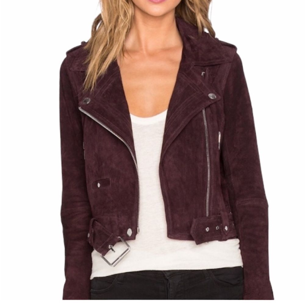 BLANKNYC morning suede moto jacket